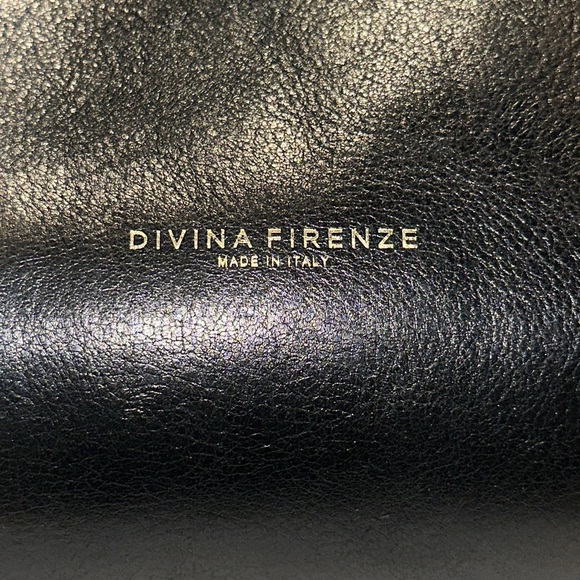 Divina Firenze Black Leather Satchel Bag EUC - Picture 9 of 17